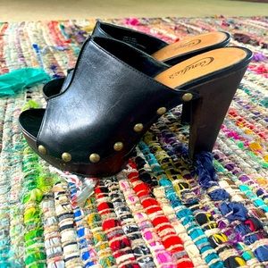 Beautiful candies open toe  wooden high heels